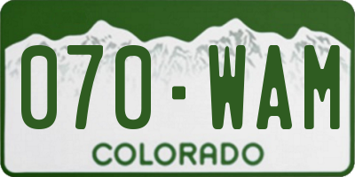 CO license plate 070WAM