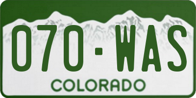 CO license plate 070WAS