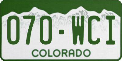 CO license plate 070WCI