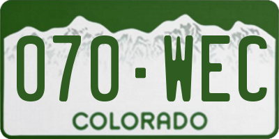CO license plate 070WEC