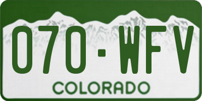 CO license plate 070WFV