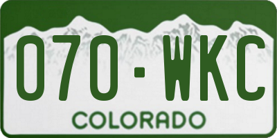 CO license plate 070WKC