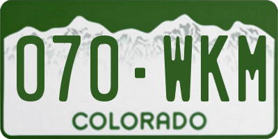 CO license plate 070WKM