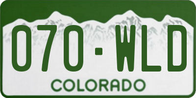 CO license plate 070WLD