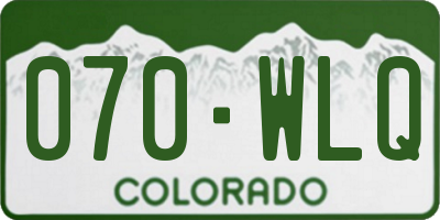 CO license plate 070WLQ