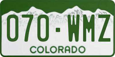 CO license plate 070WMZ