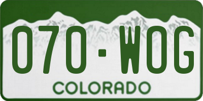 CO license plate 070WOG