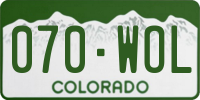 CO license plate 070WOL
