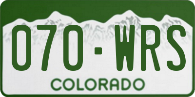 CO license plate 070WRS