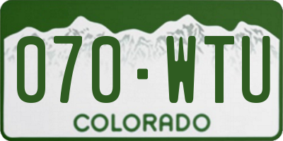 CO license plate 070WTU
