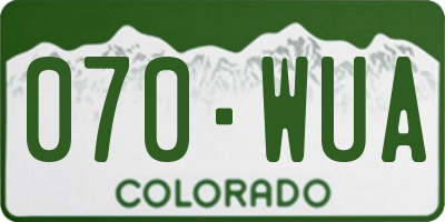 CO license plate 070WUA