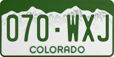CO license plate 070WXJ