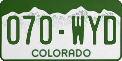 CO license plate 070WYD