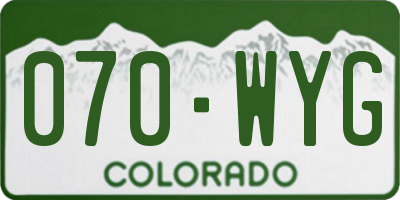 CO license plate 070WYG