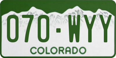 CO license plate 070WYY