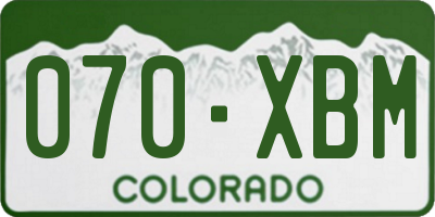 CO license plate 070XBM