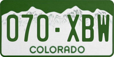 CO license plate 070XBW