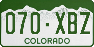 CO license plate 070XBZ