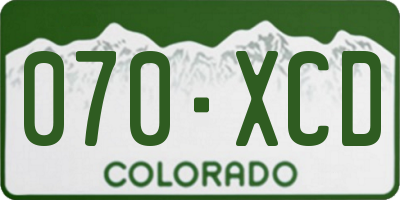 CO license plate 070XCD