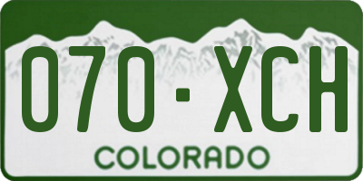 CO license plate 070XCH