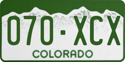 CO license plate 070XCX