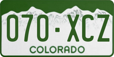 CO license plate 070XCZ