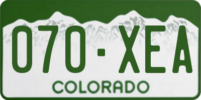 CO license plate 070XEA