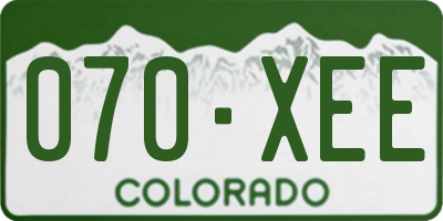 CO license plate 070XEE