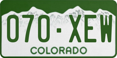 CO license plate 070XEW