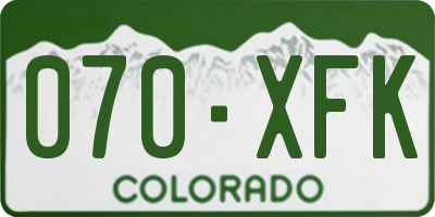 CO license plate 070XFK
