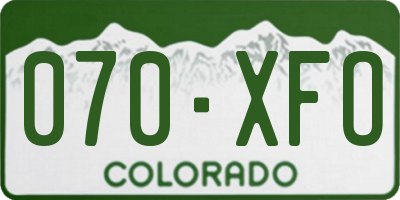 CO license plate 070XFO