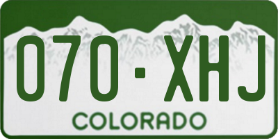 CO license plate 070XHJ