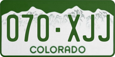 CO license plate 070XJJ