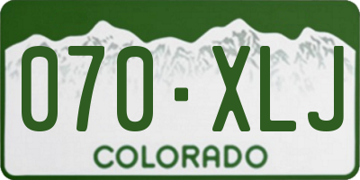CO license plate 070XLJ