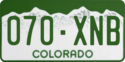 CO license plate 070XNB