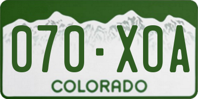CO license plate 070XOA