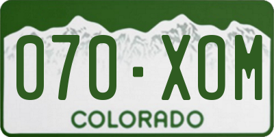 CO license plate 070XOM