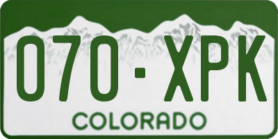CO license plate 070XPK