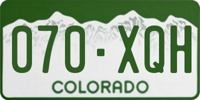 CO license plate 070XQH