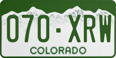 CO license plate 070XRW
