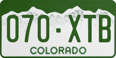 CO license plate 070XTB