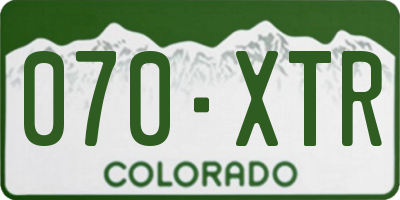 CO license plate 070XTR