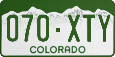 CO license plate 070XTY