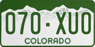 CO license plate 070XUO