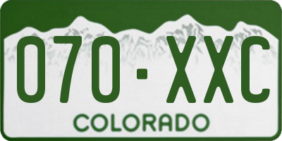 CO license plate 070XXC