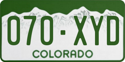 CO license plate 070XYD