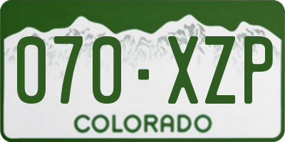 CO license plate 070XZP