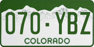 CO license plate 070YBZ