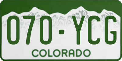 CO license plate 070YCG