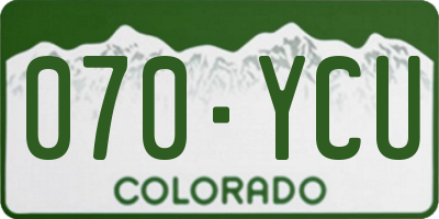 CO license plate 070YCU